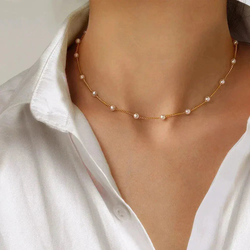 Collana con Perle Dorata