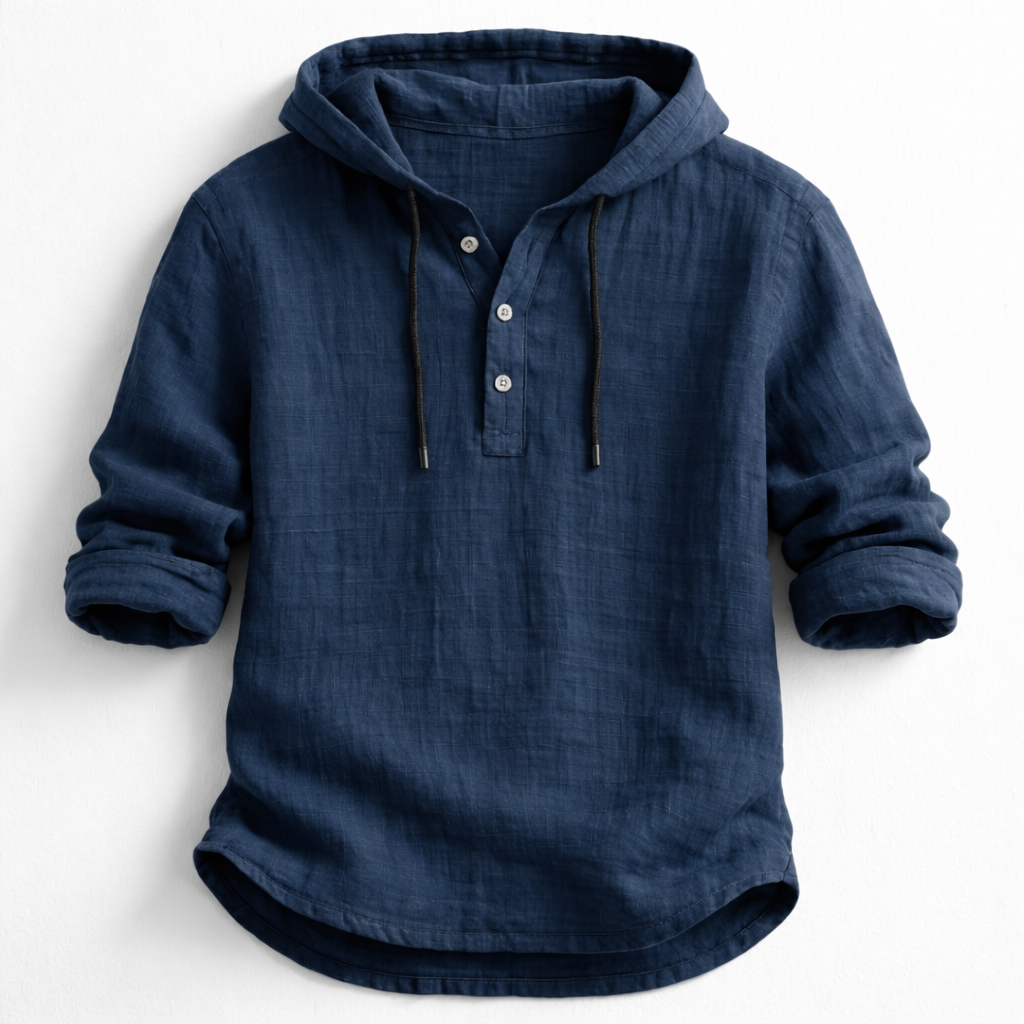 Mountain | Camicia casual in lino con cappuccio