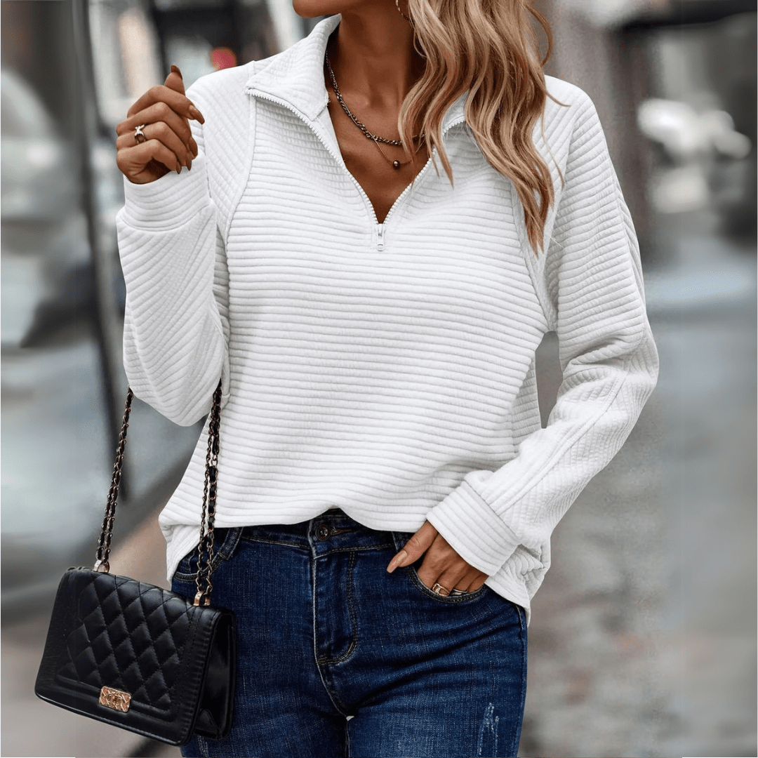 Jenica | Pullover chic mezza zip