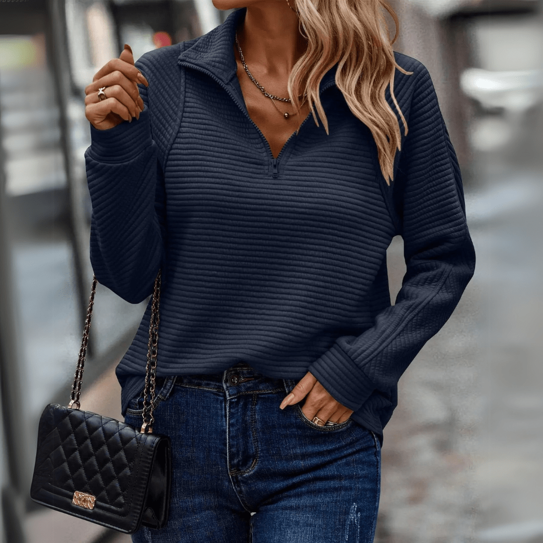 Jenica | Pullover chic mezza zip