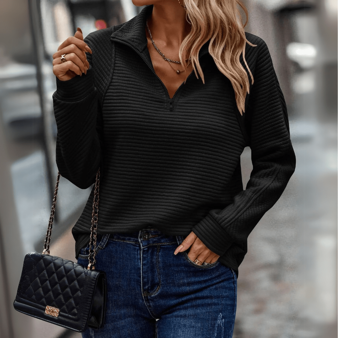 Jenica | Pullover chic mezza zip
