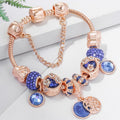 Bracciale con Cristallo Blu Argentato