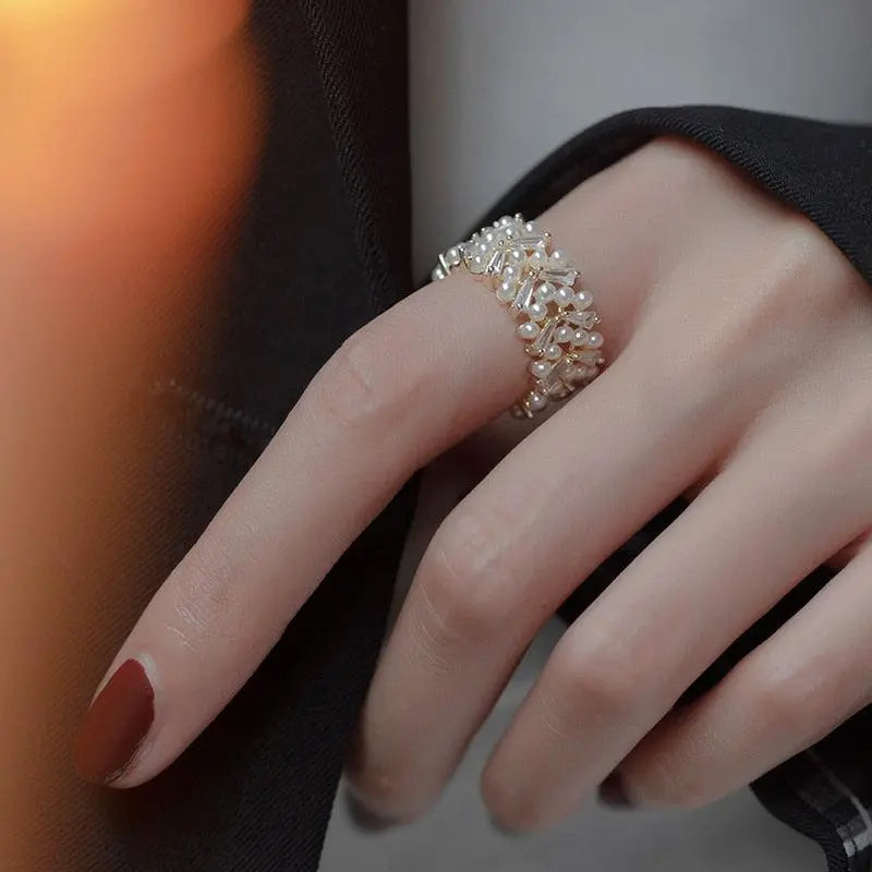 Anello con Perle Dorato