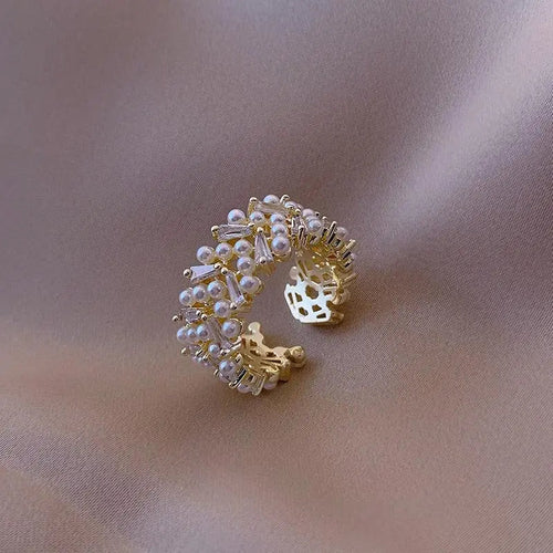 Anello con Perle Dorato