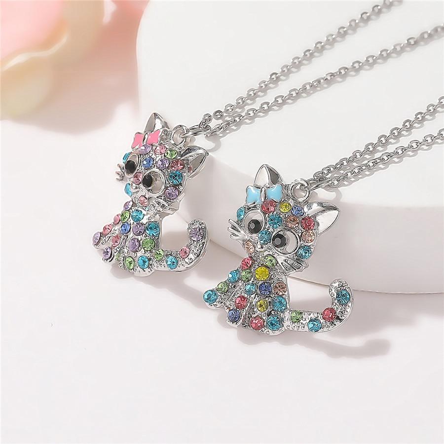 Collana con Ciondolo e Gatto e Zirconia Argentata
