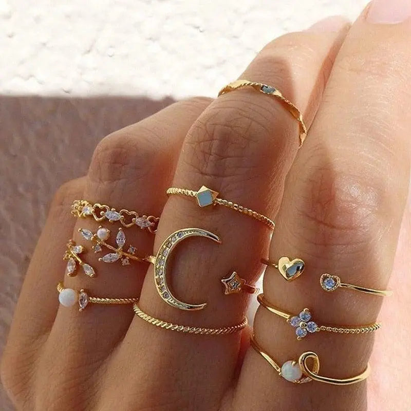 Set di Anelli Boho Bicolore