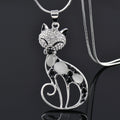 Collana con Gatto e Zirconia Argentata