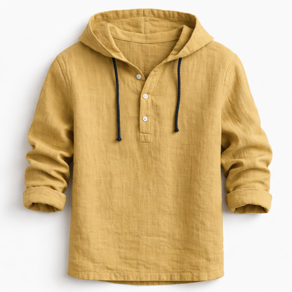 Mountain | Camicia casual in lino con cappuccio