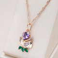Collana Elegante Floreale Oro Rosa