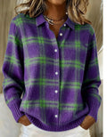Maria | Blusa hoodie morbida a quadri