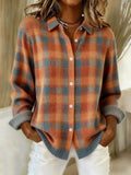 Sofia | Blusa check in tessuto felpato morbido