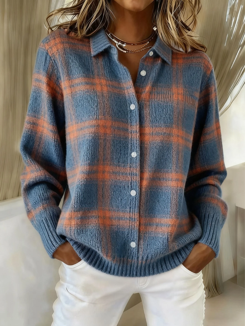 Mira | Blusa hoodie morbida a quadri