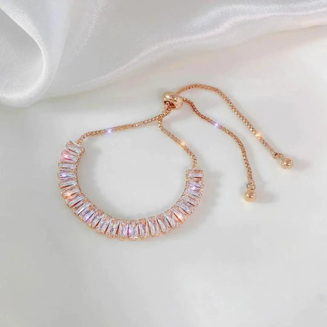 Bracciale Regolabile con Zirconia Bicolore