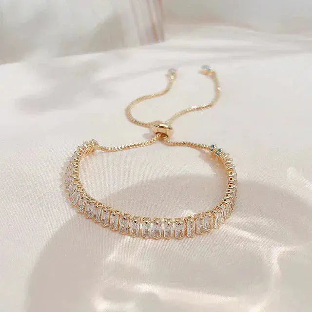 Bracciale Regolabile con Zirconia Bicolore