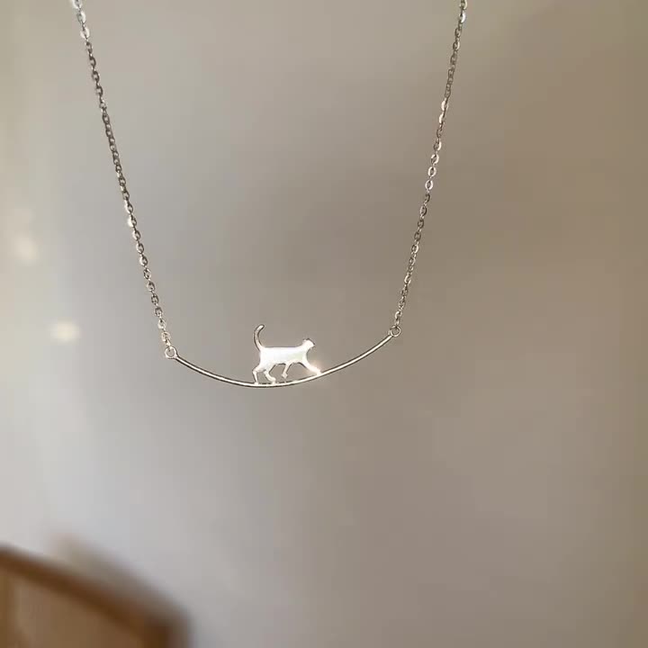 Collana con Gatto Argentata
