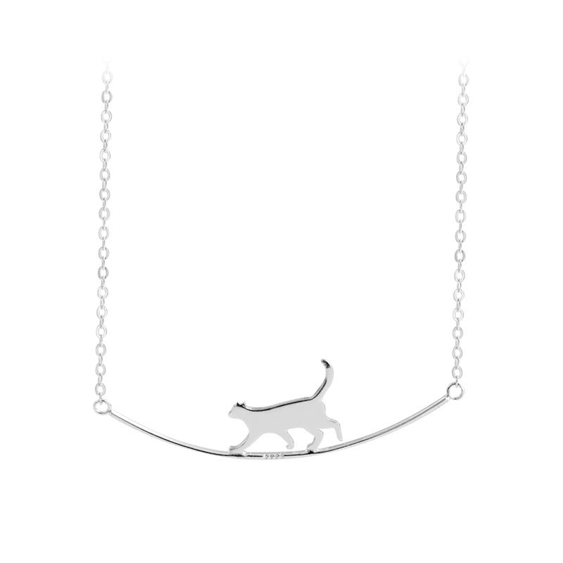 Collana con Gatto Argentata
