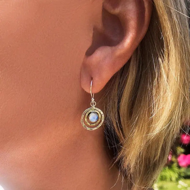 Orecchini Boho con Opale e Pietra Turchese