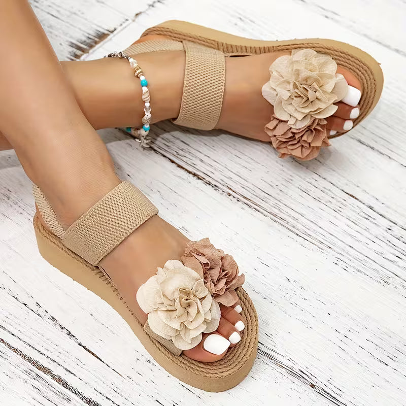Sandali Camellia con Zeppa in Corda – Espadrillas Casual da Donna Stile Capri