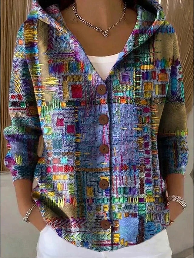 Cassidy | Cardigan lungo caldo artistico