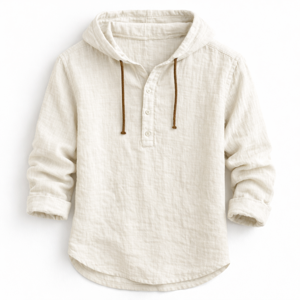 Mountain | Camicia casual in lino con cappuccio