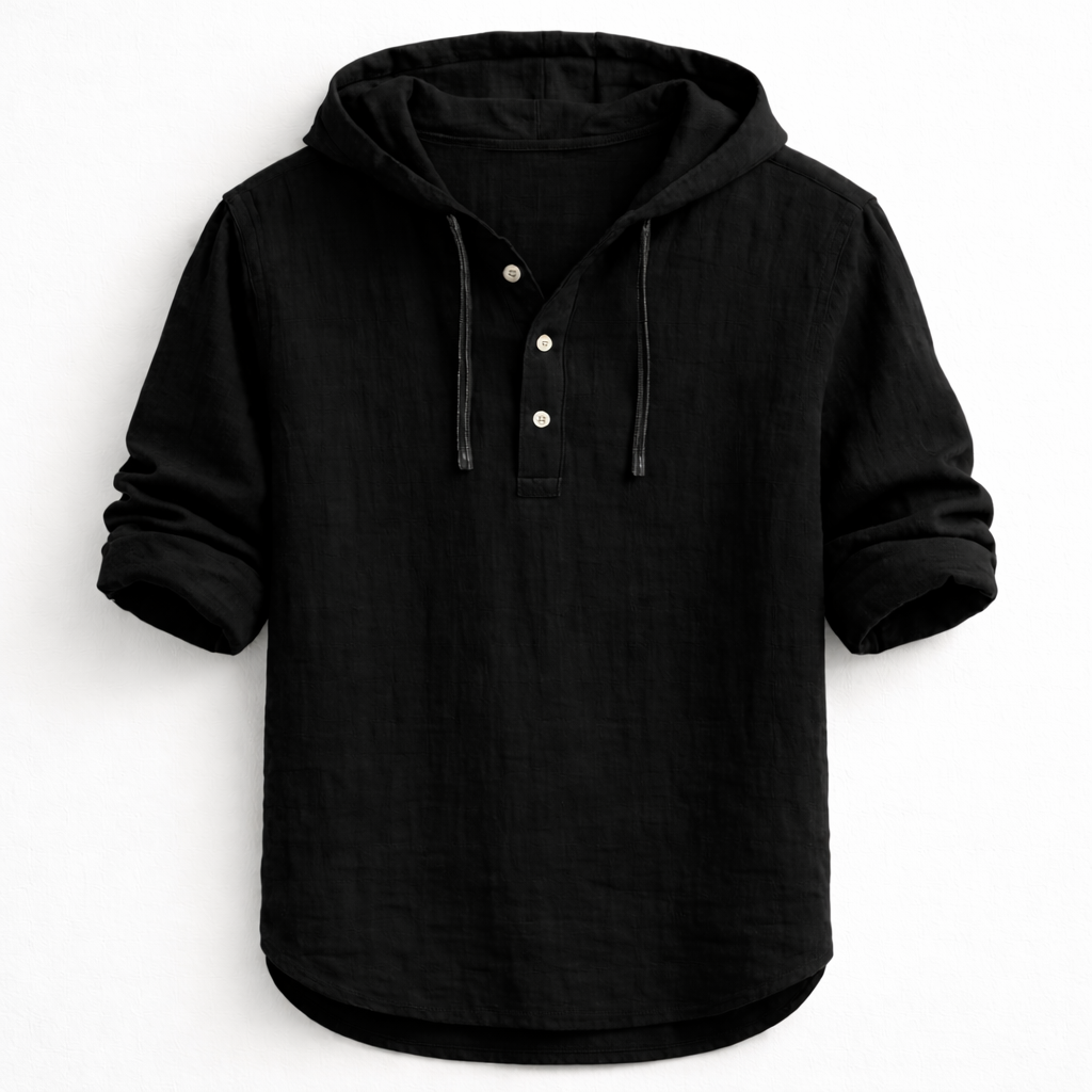 Mountain | Camicia casual in lino con cappuccio
