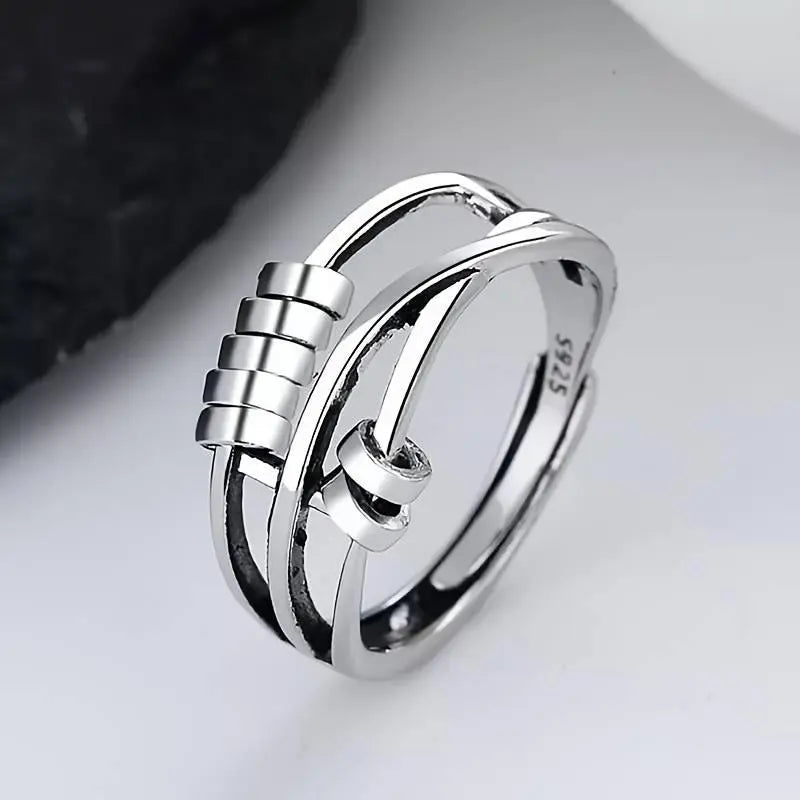 Anello Vintage a Strati Argentato