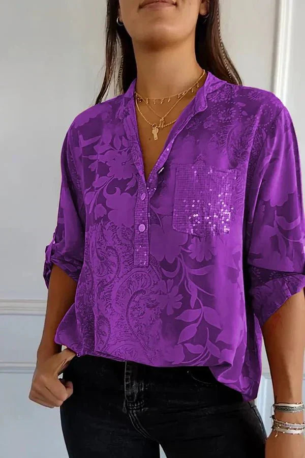 Pauline | Top elegante con paillettes