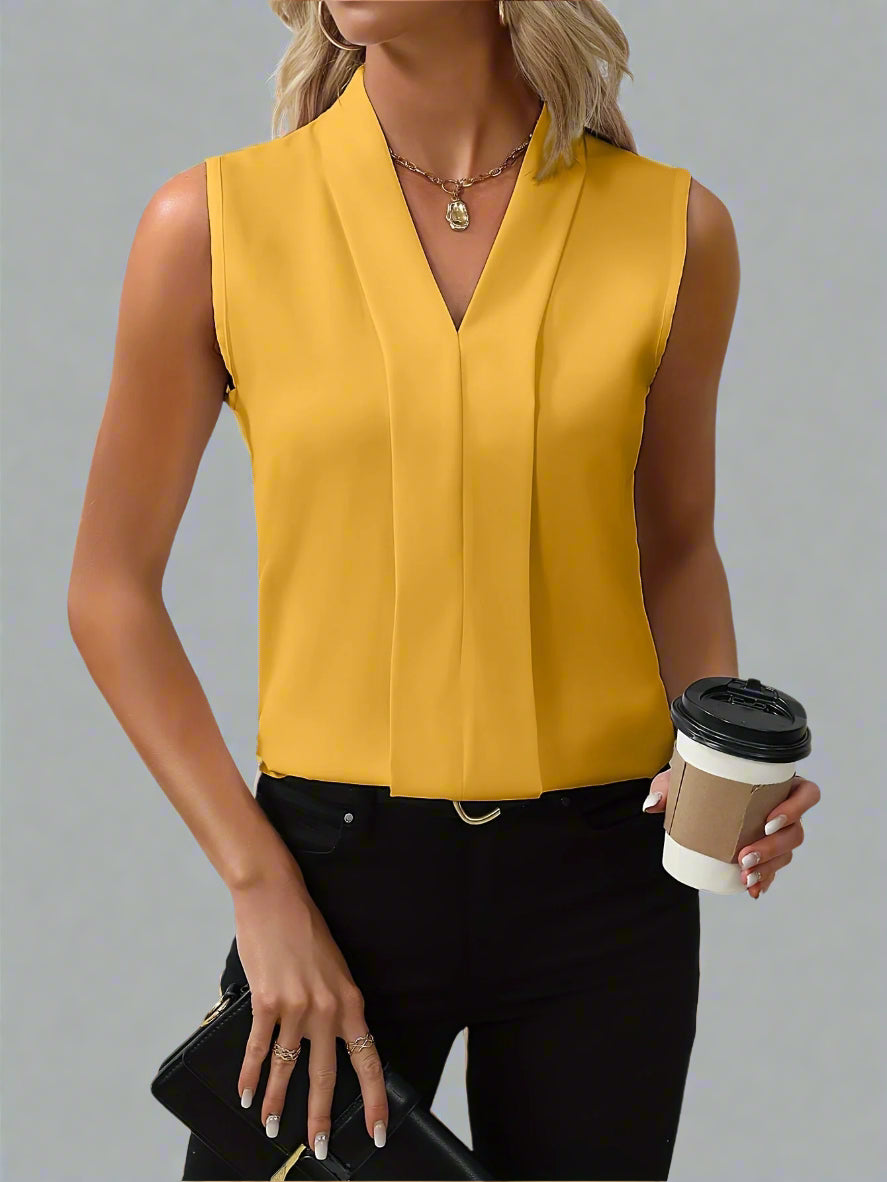 Rome | Blusa smanicata con scollo a V