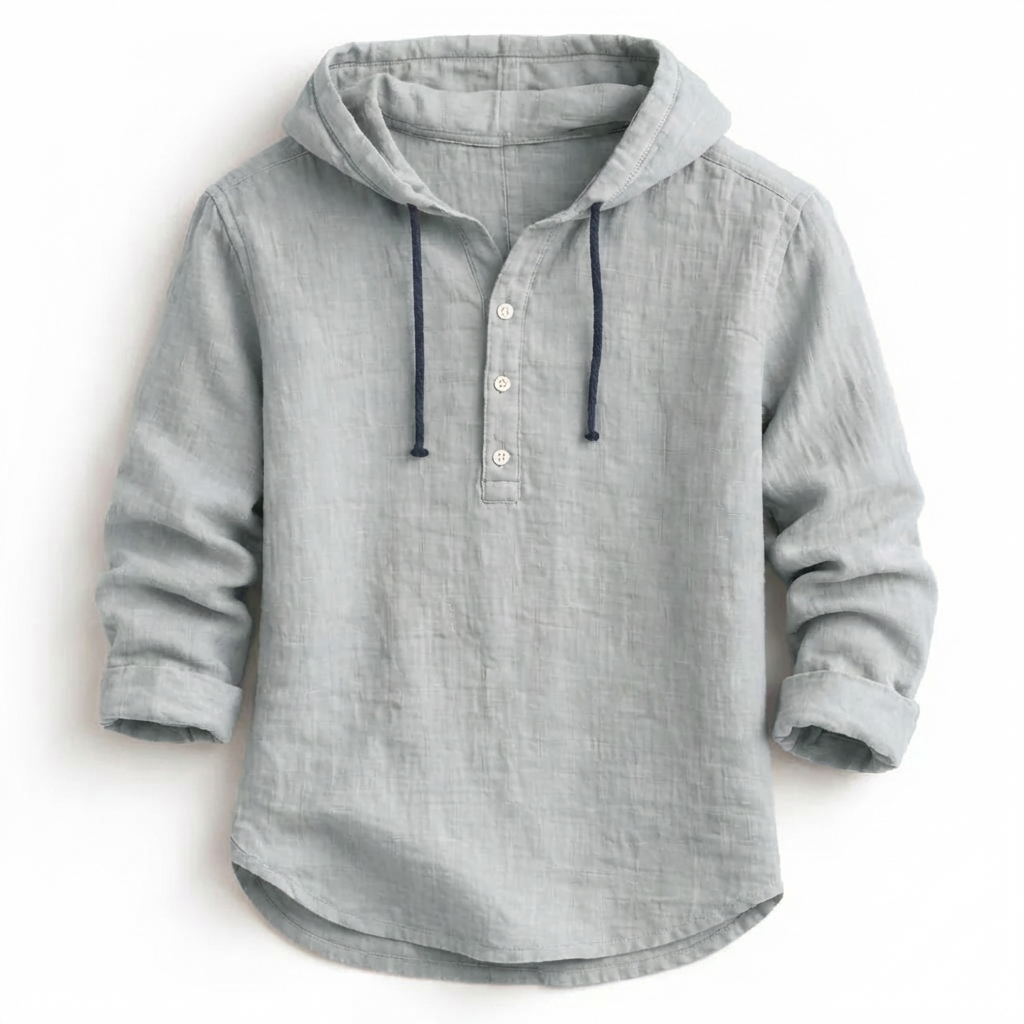 Mountain | Camicia casual in lino con cappuccio