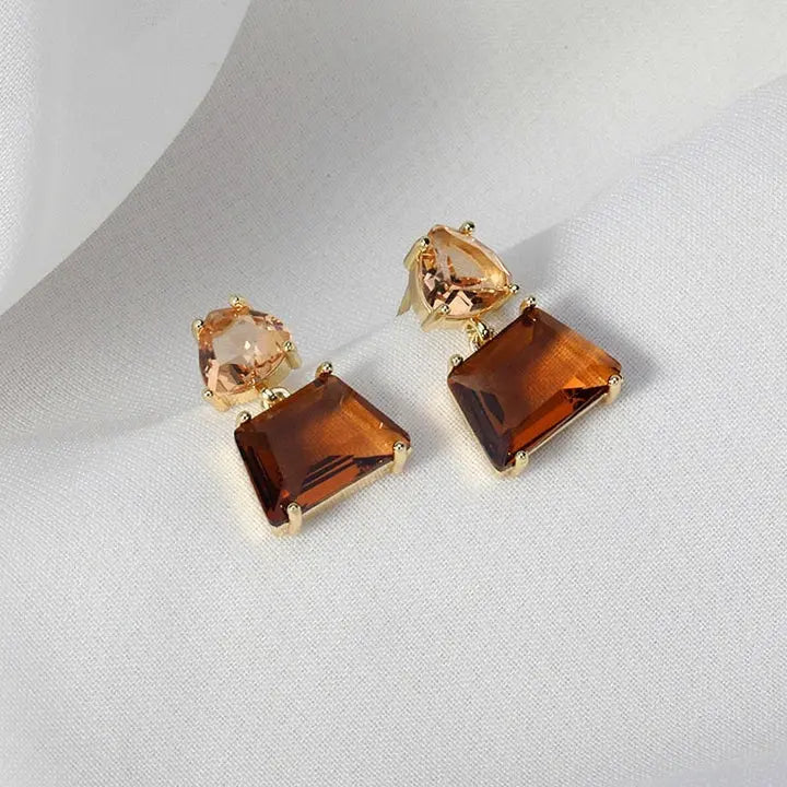 Orecchini Elegante con Cristallo Dorati