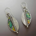 Orecchini Boho con Cristallo Verde Argentati
