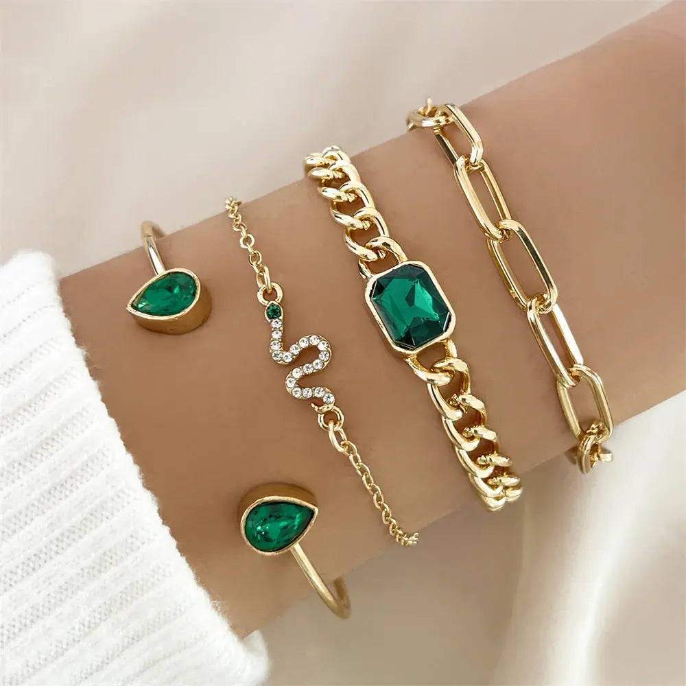 Bracciale con Cristallo Verde