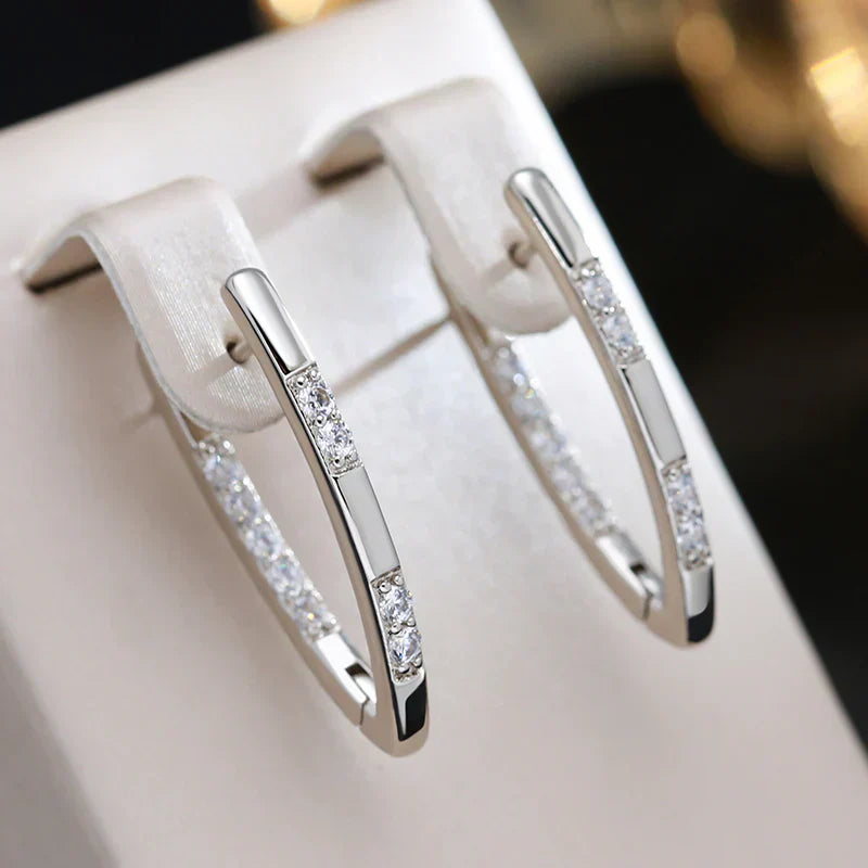 Orecchini Elegante con Zirconia Dorati