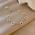 Bracciale Elegante Floreale con Cristallo Verde