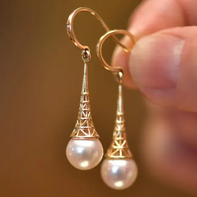 Orecchini Vintage con Perle Dorati