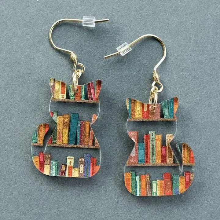 Orecchini Vintage con Gatto Multicolore