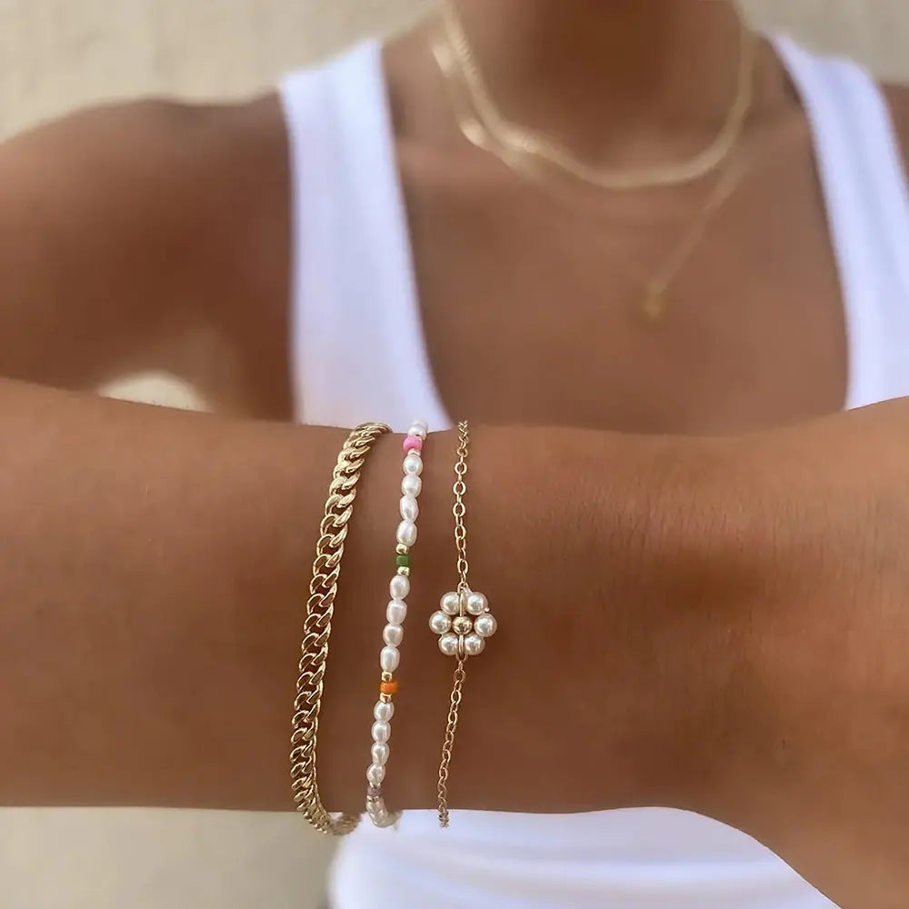 Bracciale Floreale con Perle