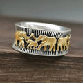 Anello Vintage con Elefante Dorato