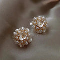 Orecchini Elegante Floreale con Perle