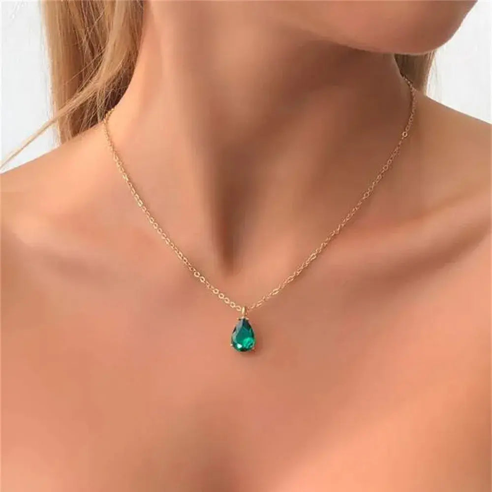 Collana Vintage con Cristallo Verde