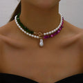 Collana Barocco Elegante con Perla Barocca Multicolore