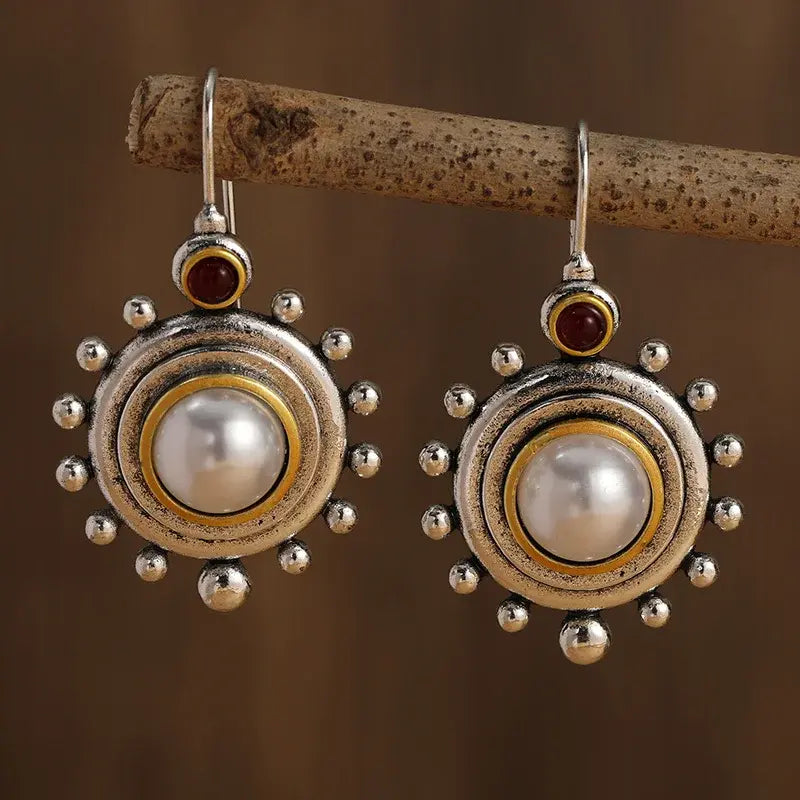Orecchini Vintage con Perle Bicolore