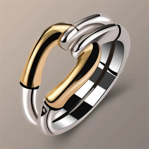 Anello Vintage con Nodo Bicolore
