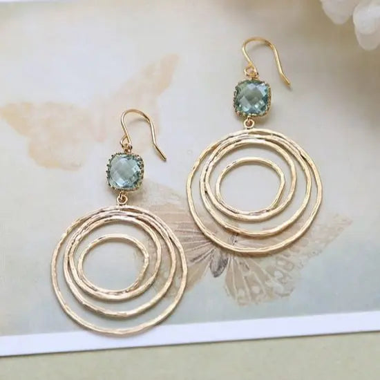 Orecchini Vintage con Zirconia Dorati