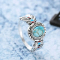 Anello Vintage con Pietra Turchese Argentato