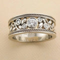 Anello Vintage con Zirconia Argentato