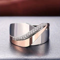 Anello Vintage Floreale con Zirconia Oro Rosa