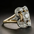 Anello Vintage con Zirconia Dorato