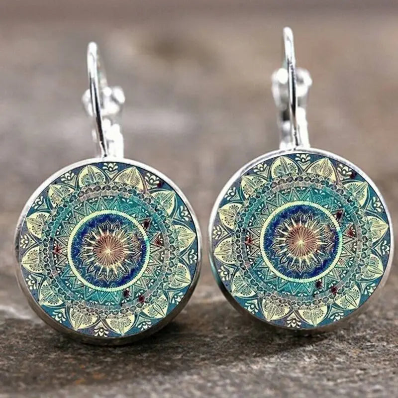 Orecchini Vintage Mandala Arrotondato