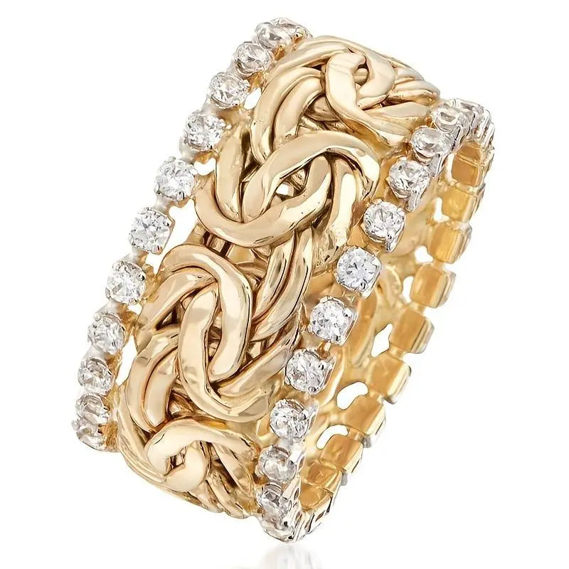 Anello con Zirconia Dorato
